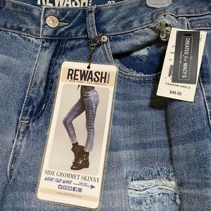 Rewash blue lace up denim jeans by Macy’s